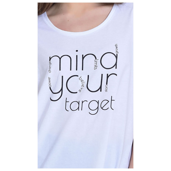 Target Γυναικεία κοντομάνικη μπλούζα Long T-Shirt "A" Line Single Jersey "Mind"